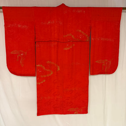 "Red with Crane" Vintage Underkimono