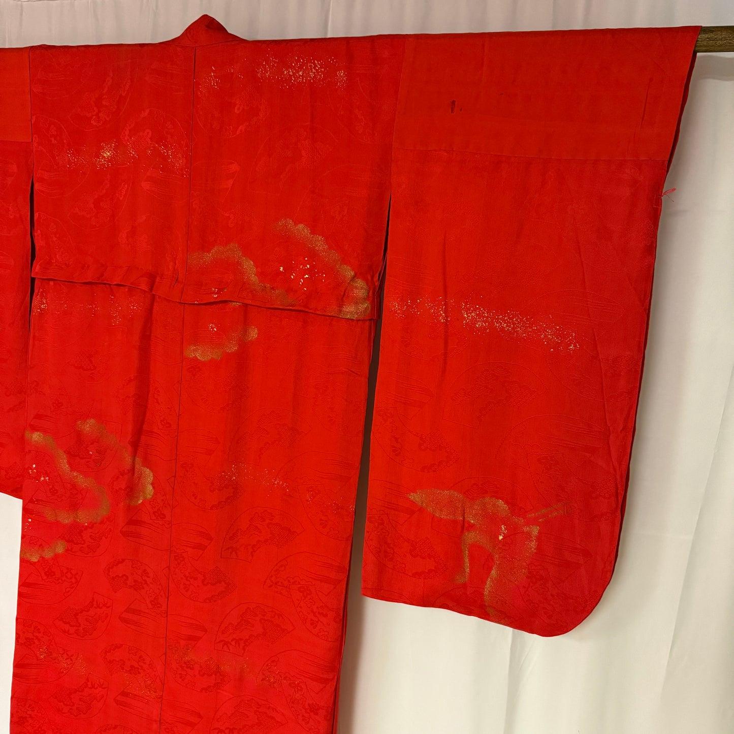 "Red with Crane" Vintage Underkimono