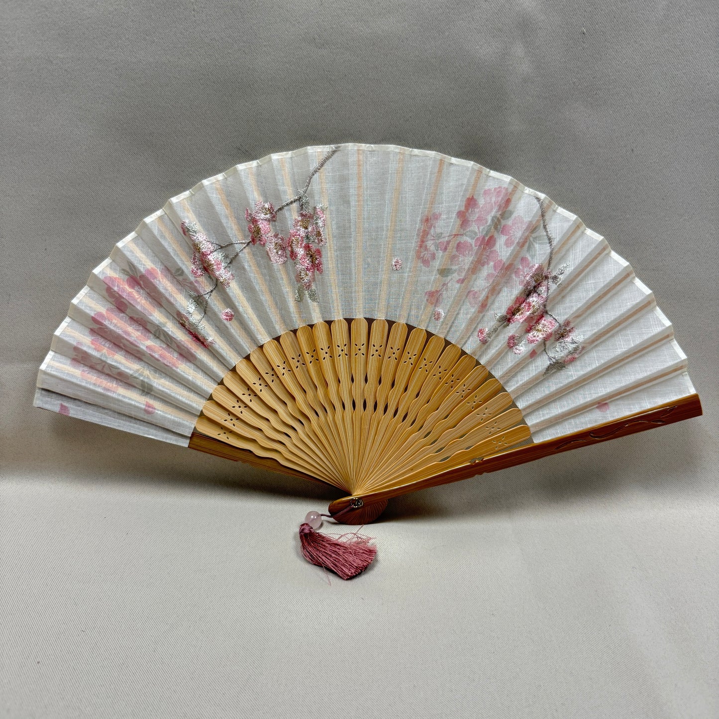 "Spring Embroidery" Vintage Folding Fan