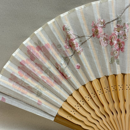 "Spring Embroidery" Vintage Folding Fan