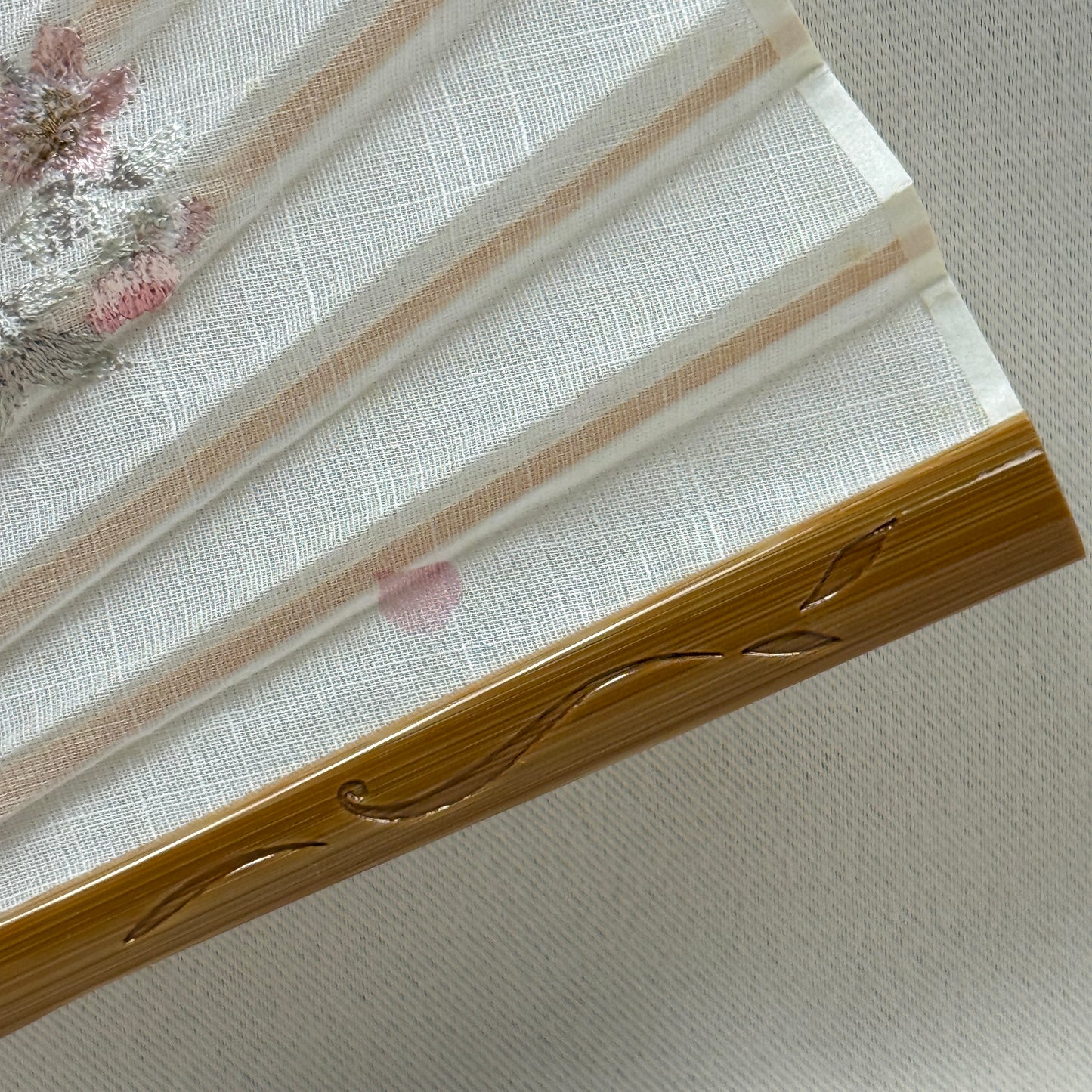 "Spring Embroidery" Vintage Folding Fan