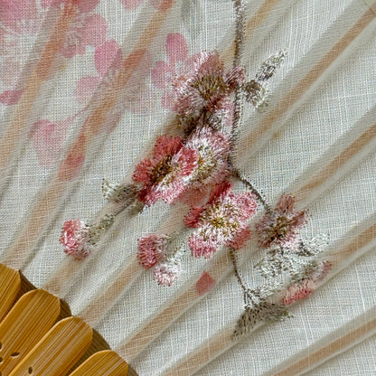 "Spring Embroidery" Vintage Folding Fan