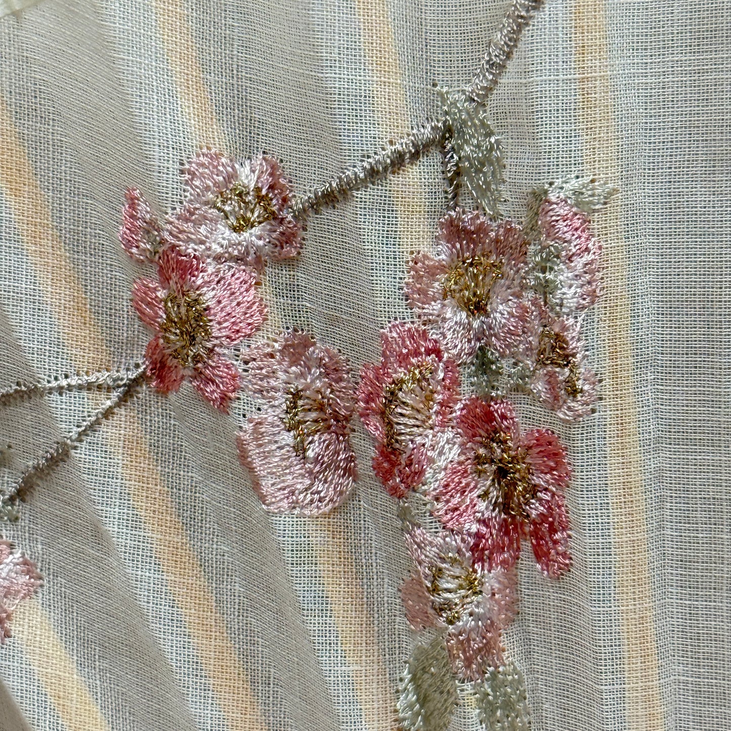 "Spring Embroidery" Vintage Folding Fan