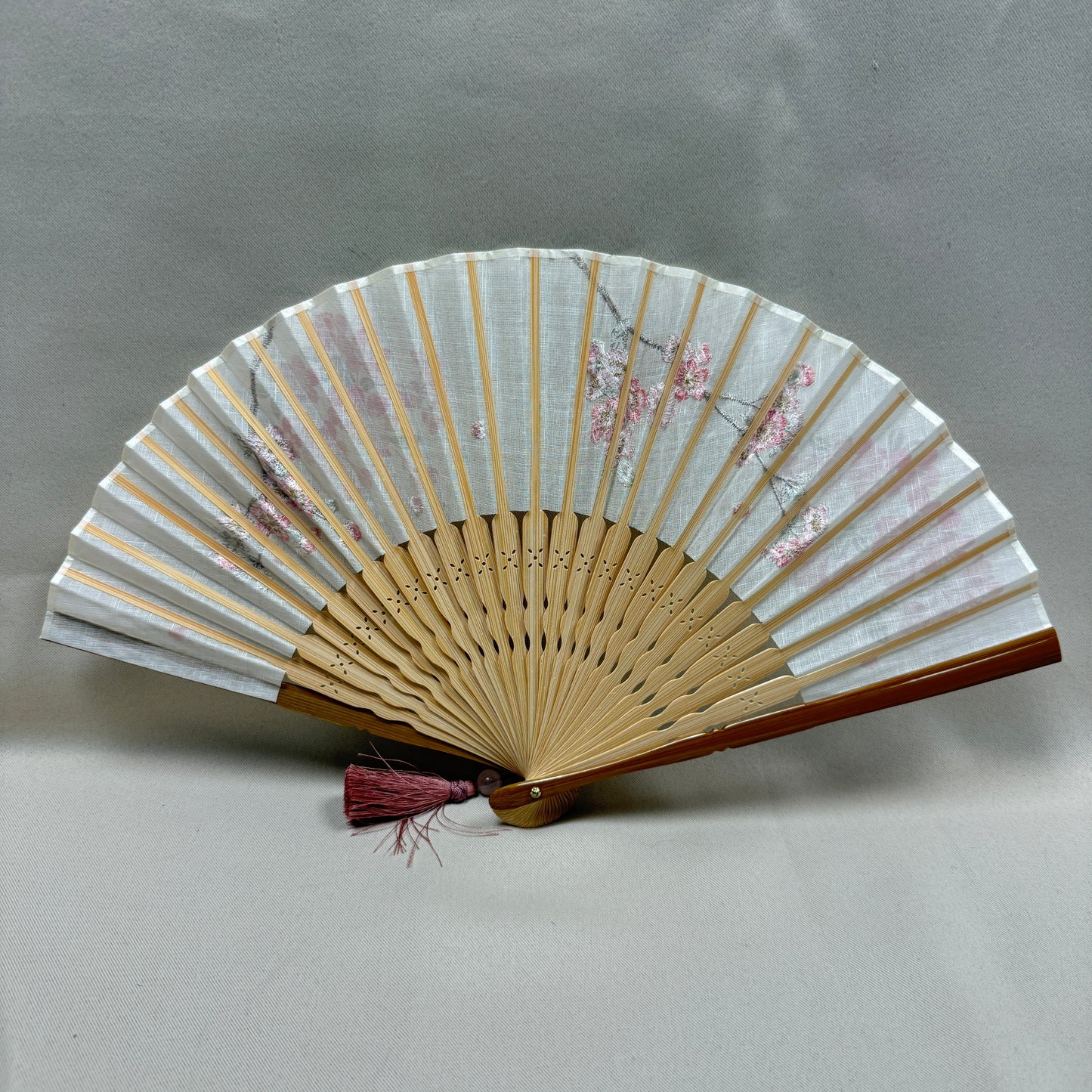 "Spring Embroidery" Vintage Folding Fan