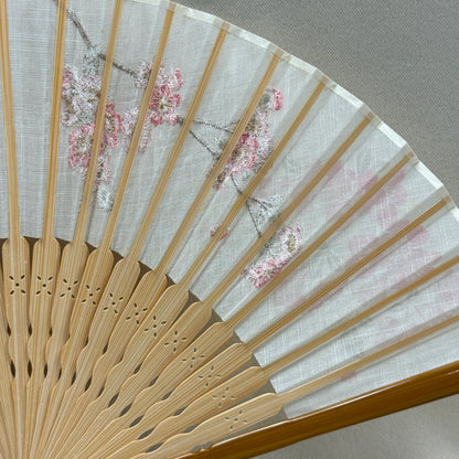 "Spring Embroidery" Vintage Folding Fan