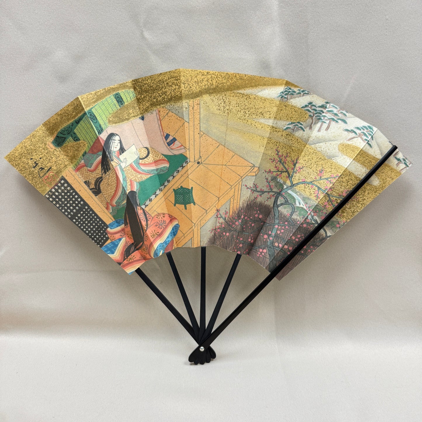 "Tale of Genji #1" Vintage Folding Fan