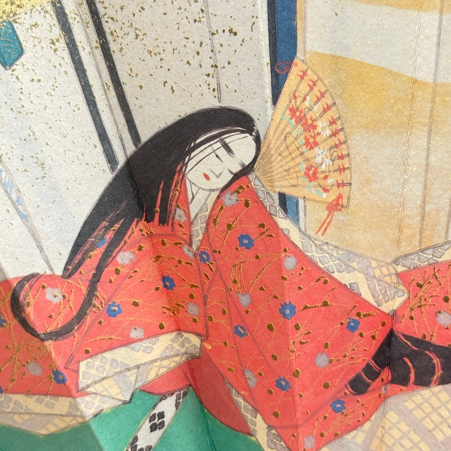 "Tale of Genji #1" Vintage Folding Fan