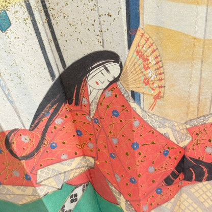 "Tale of Genji #1" Vintage Folding Fan