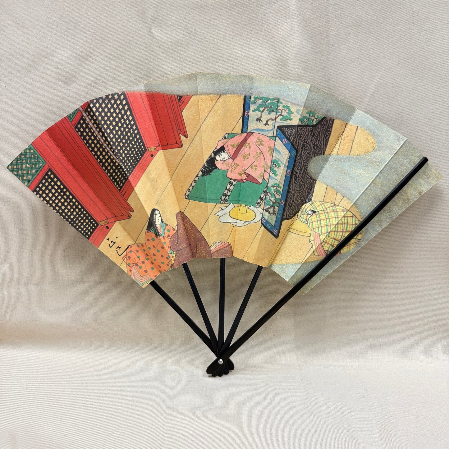 "Tale of Genji #2" Vintage Folding Fan