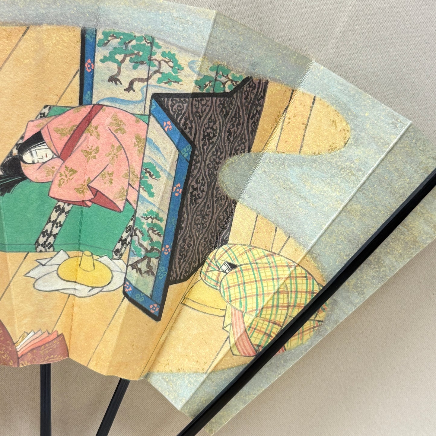 "Tale of Genji #2" Vintage Folding Fan