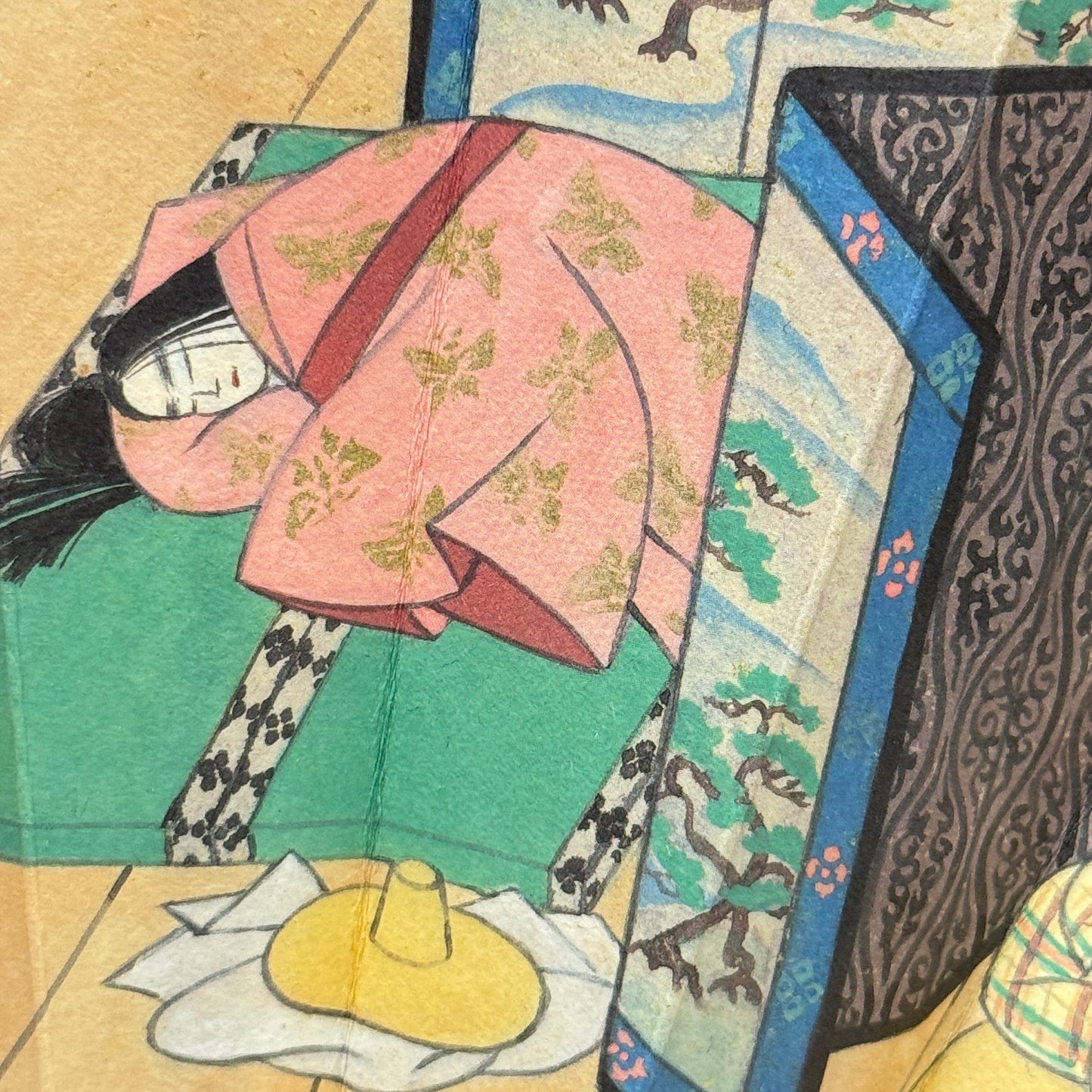 "Tale of Genji #2" Vintage Folding Fan