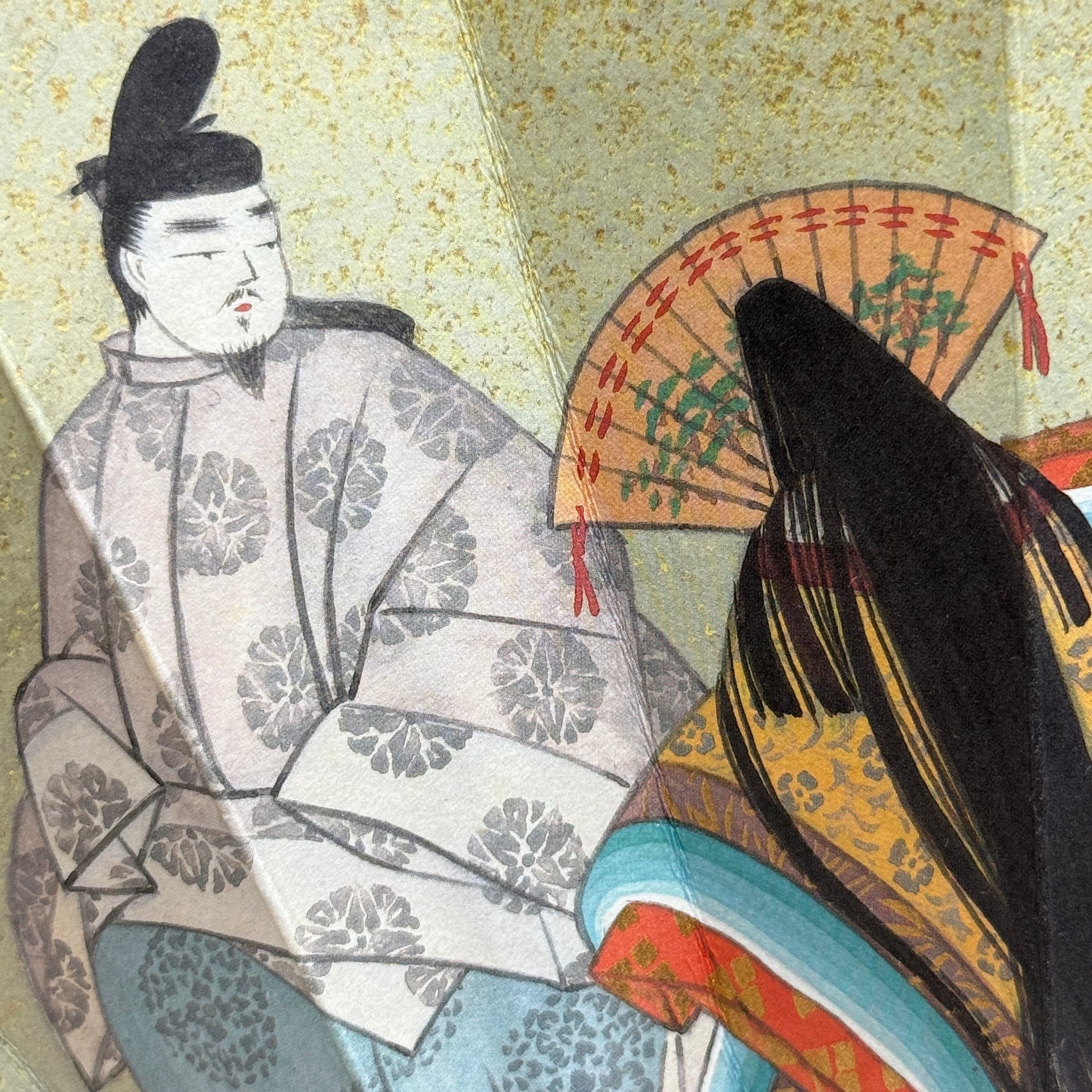 "Tale of Genji #2" Vintage Folding Fan