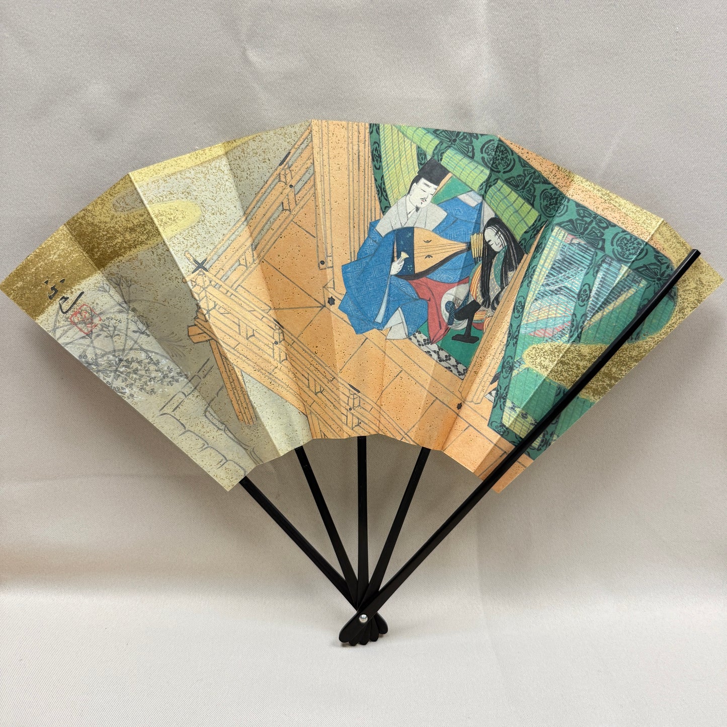 "Tale of Genji #3" Vintage Folding Fan
