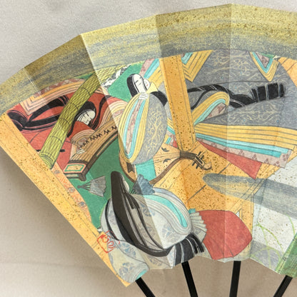 "Tale of Genji #4" Vintage Folding Fan
