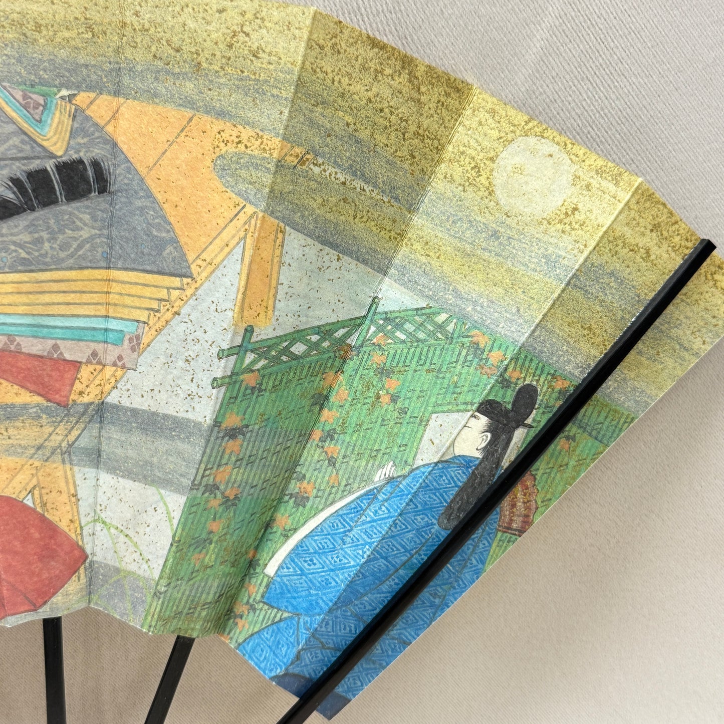 "Tale of Genji #4" Vintage Folding Fan