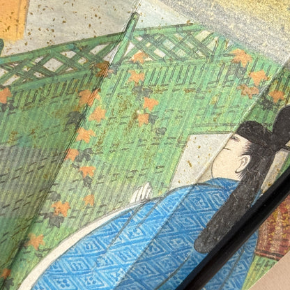 "Tale of Genji #4" Vintage Folding Fan