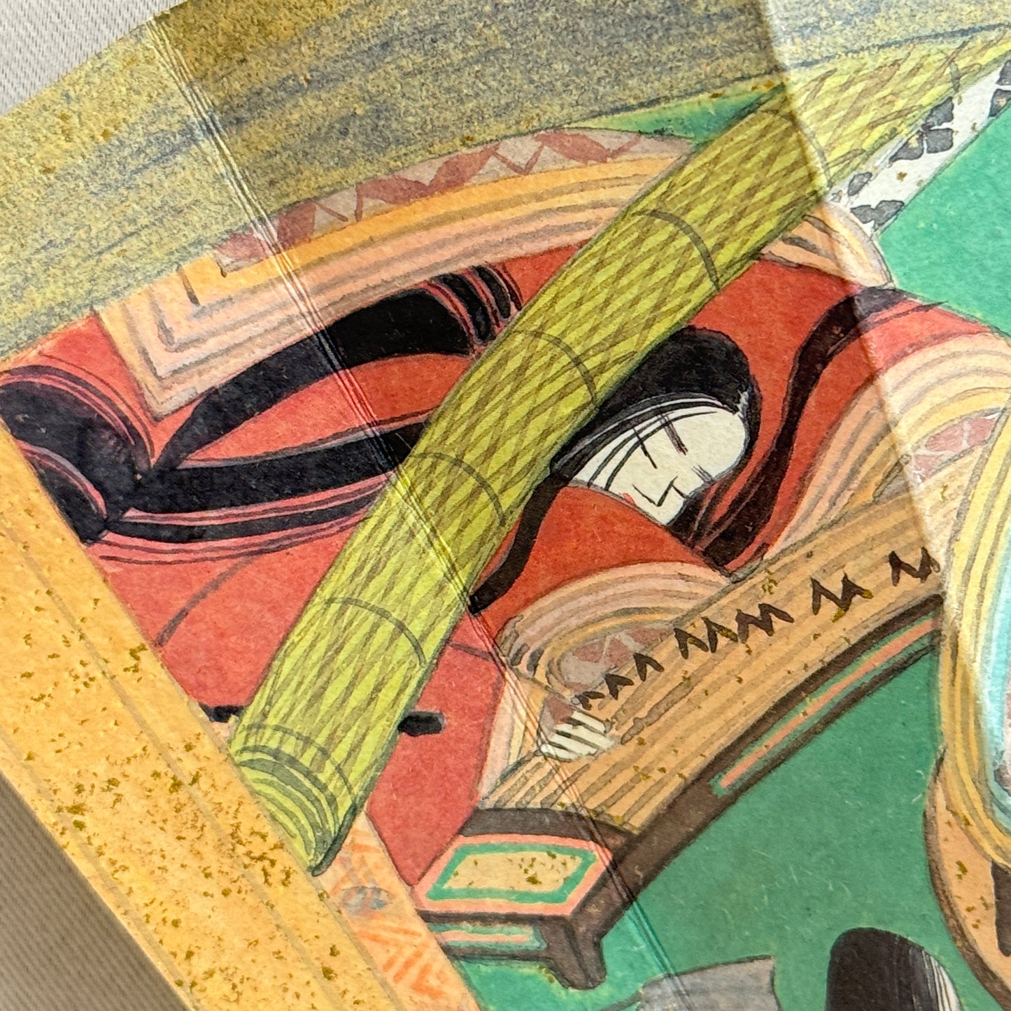"Tale of Genji #4" Vintage Folding Fan