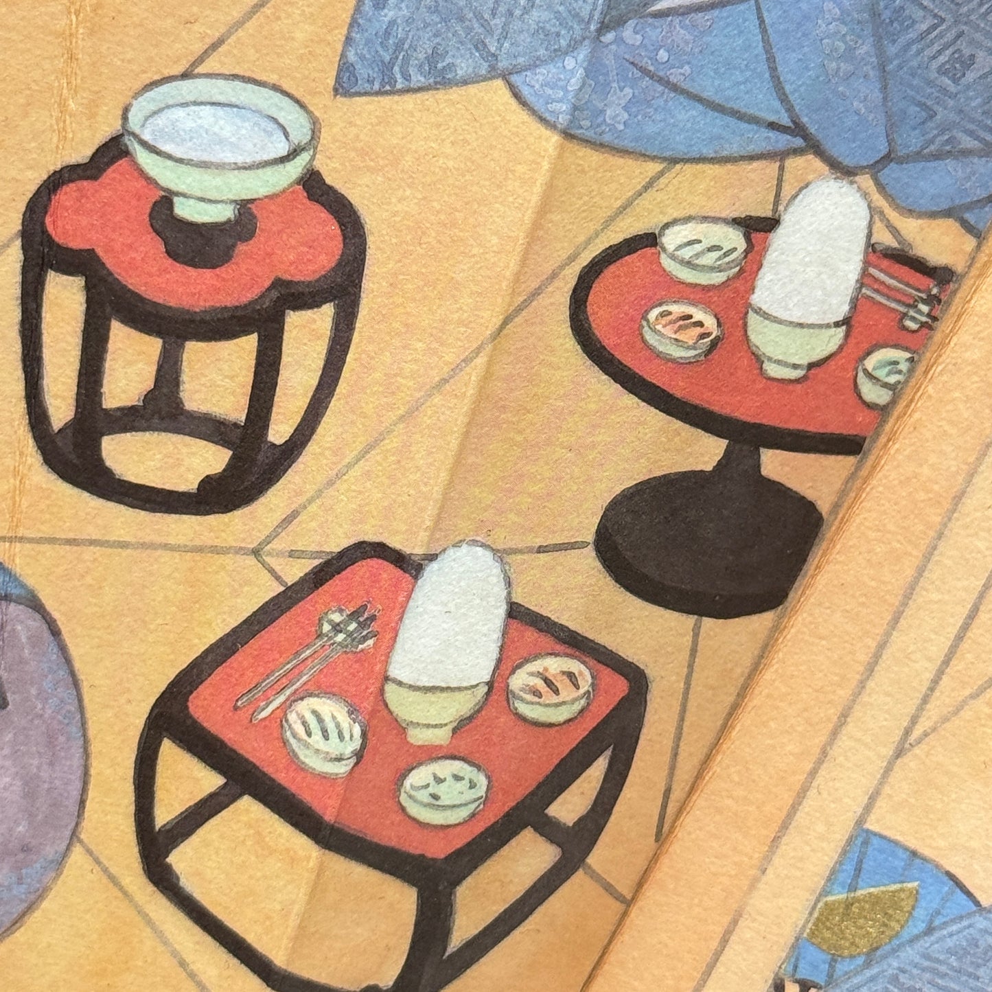 "Tale of Genji #5" Vintage Folding Fan