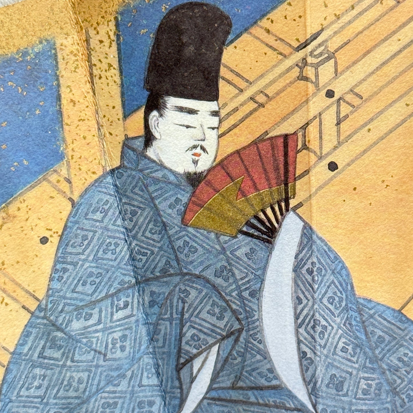 "Tale of Genji #5" Vintage Folding Fan