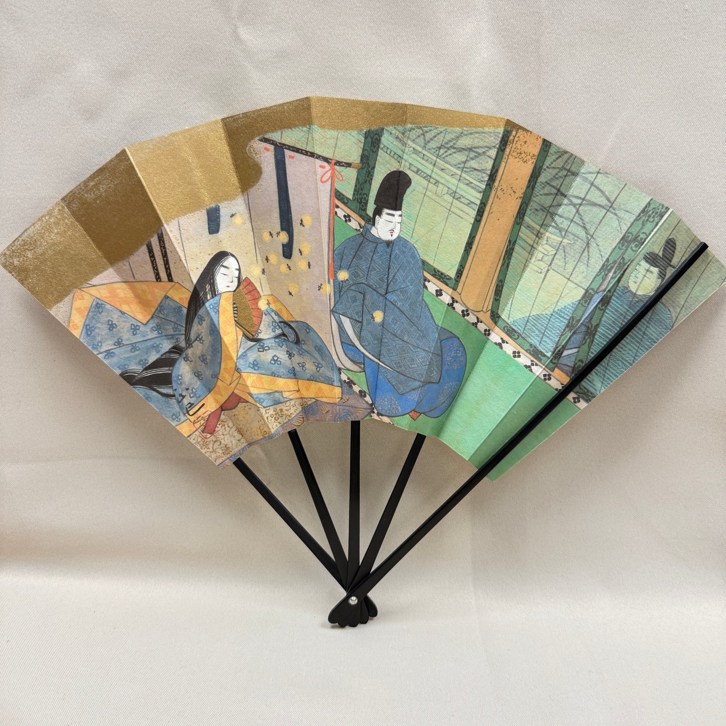 "Tale of Genji #5" Vintage Folding Fan