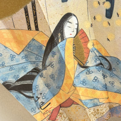 "Tale of Genji #5" Vintage Folding Fan