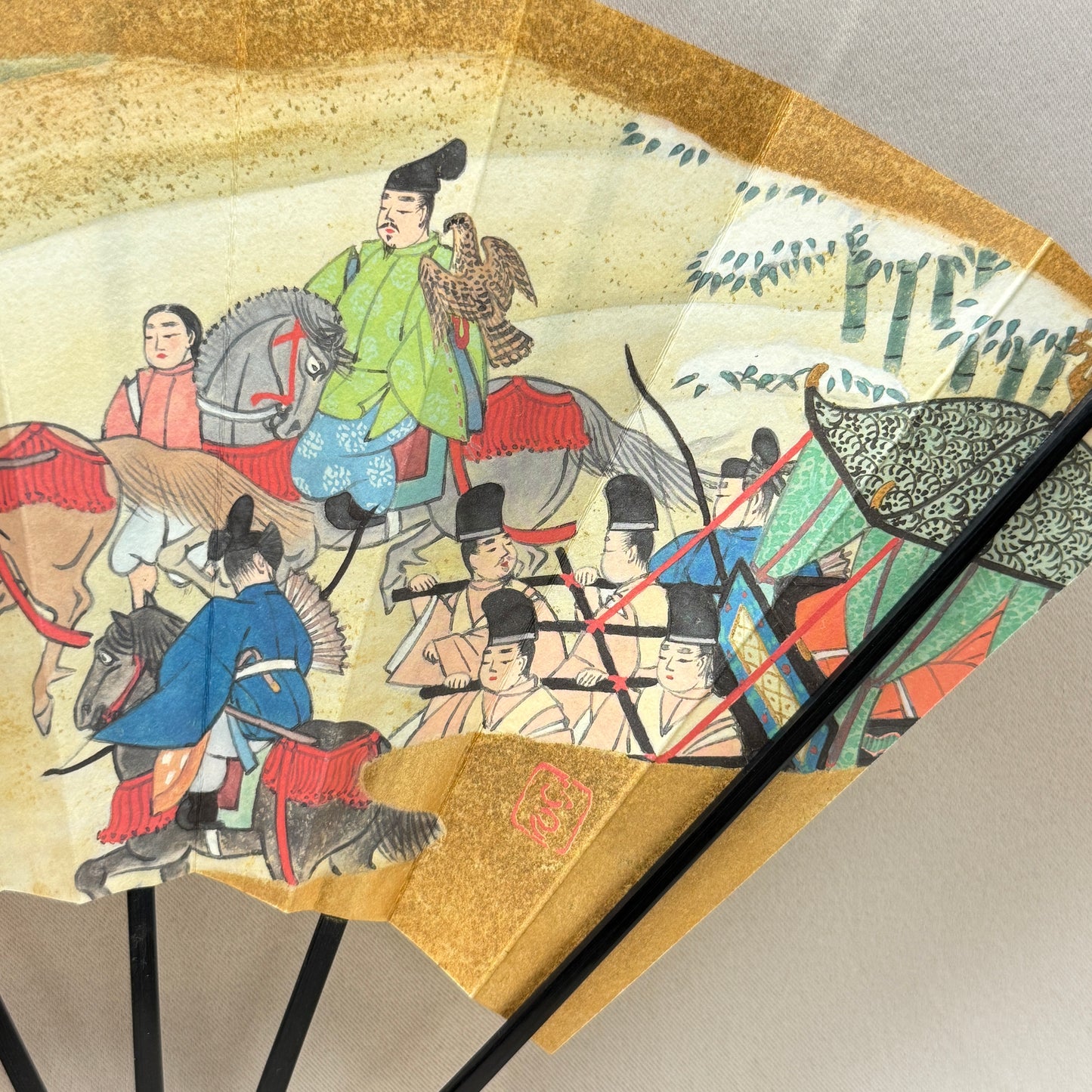 "Tale of Genji #6" Vintage Folding Fan