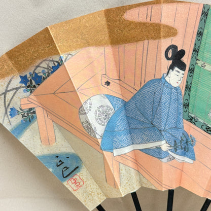 "Tale of Genji #6" Vintage Folding Fan
