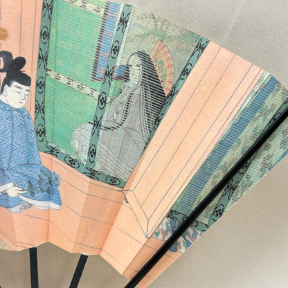 "Tale of Genji #6" Vintage Folding Fan