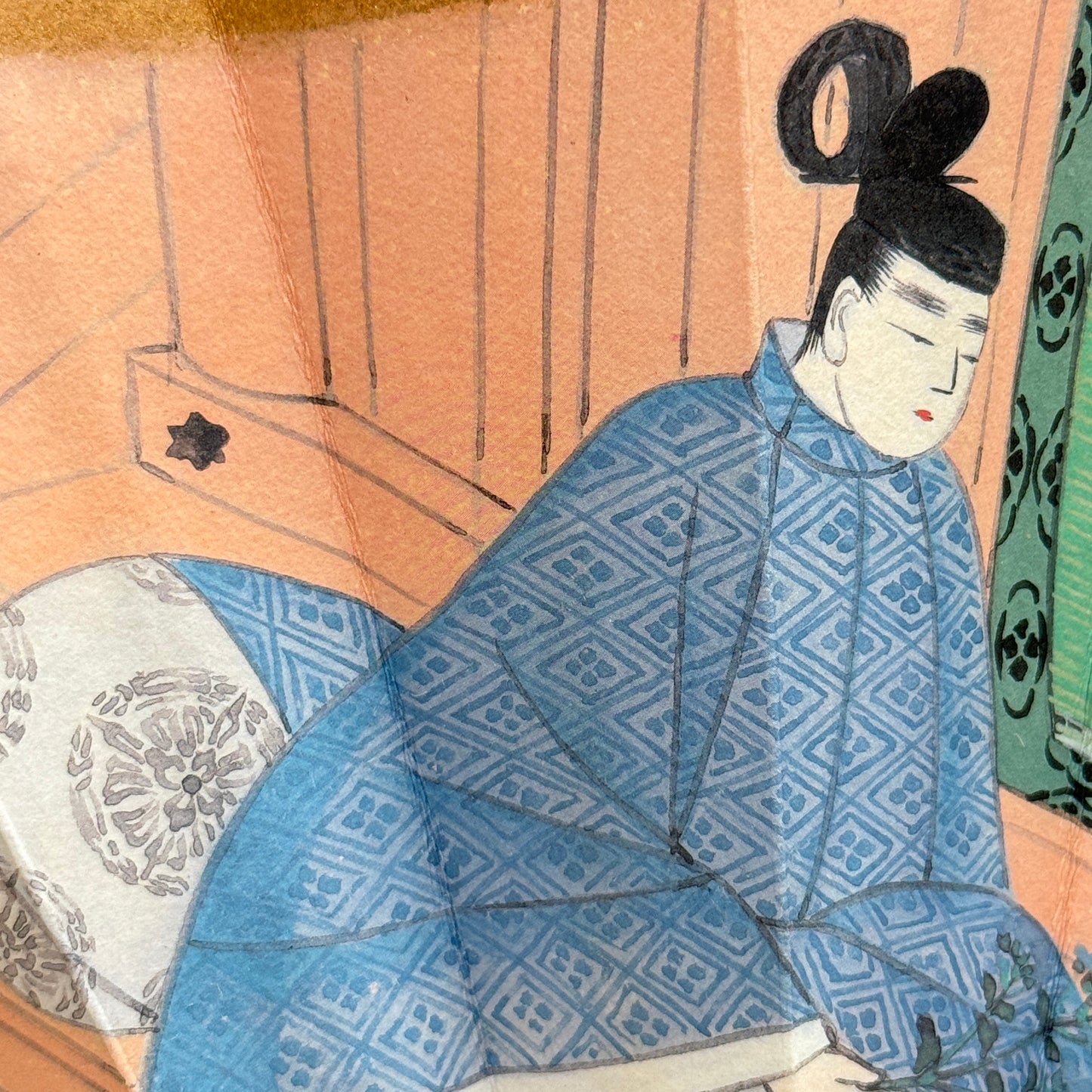 "Tale of Genji #6" Vintage Folding Fan