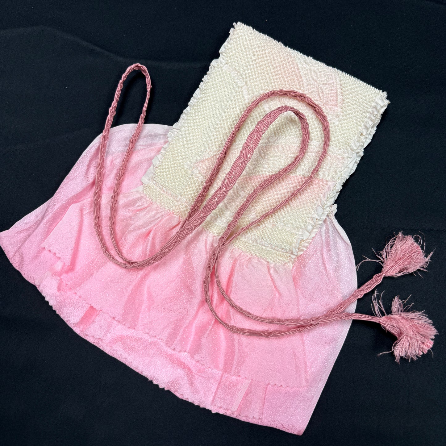 "Pink Fans" Obiage Obijime Set
