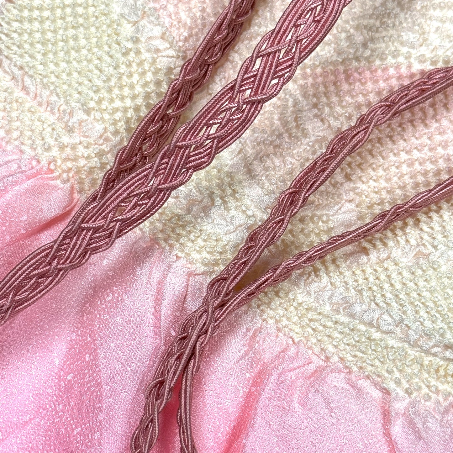 "Pink Fans" Obiage Obijime Set