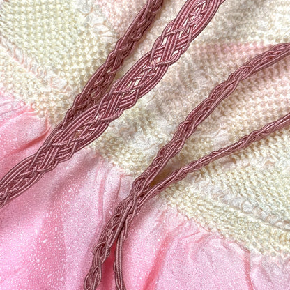 "Pink Fans" Obiage Obijime Set