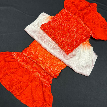"Orange Seigaiha" Obiage Obijime Set