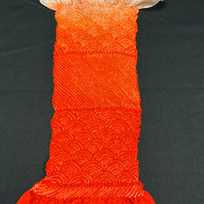"Orange Seigaiha" Obiage Obijime Set