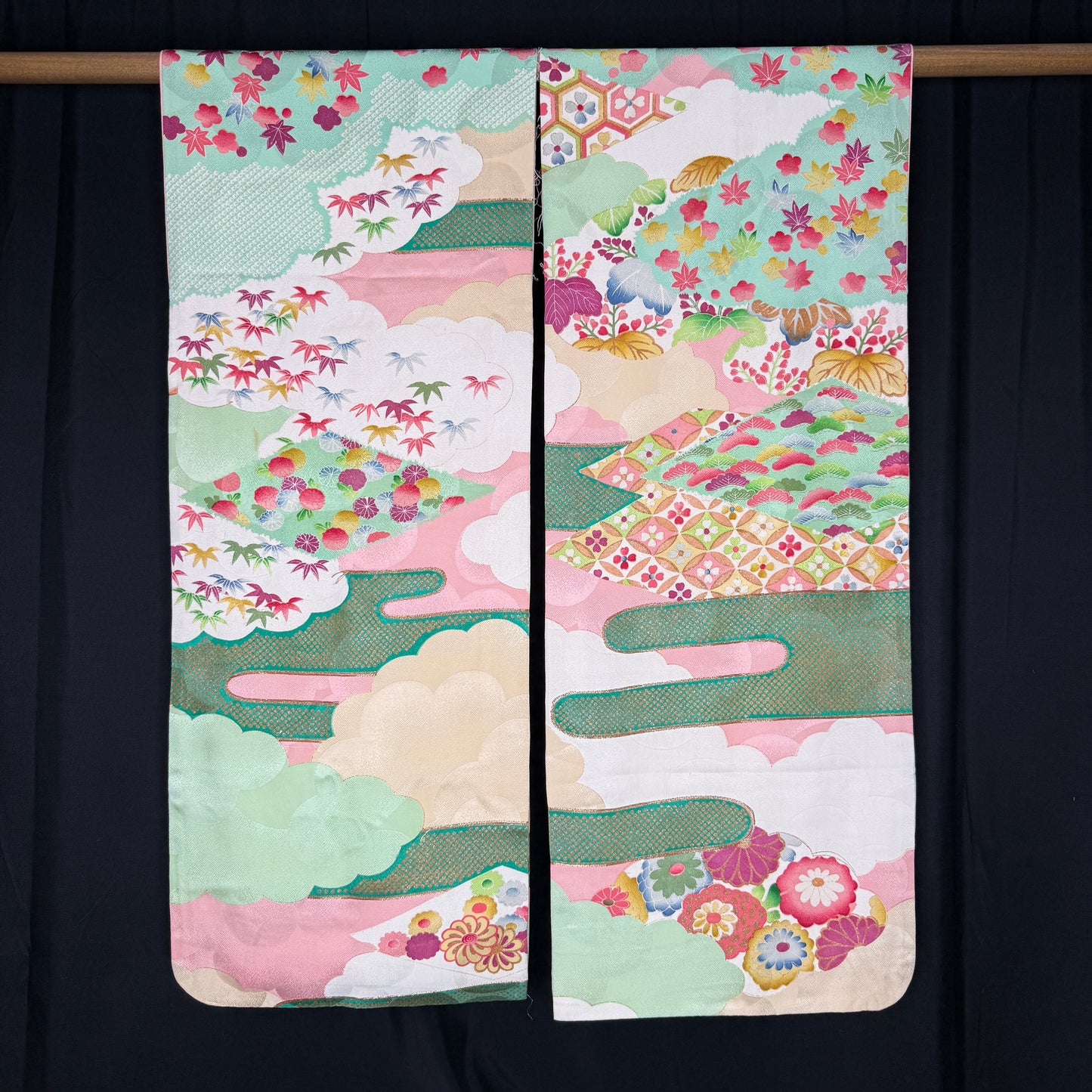 "Kyoto Cascade" Furisode Sleeve Pair
