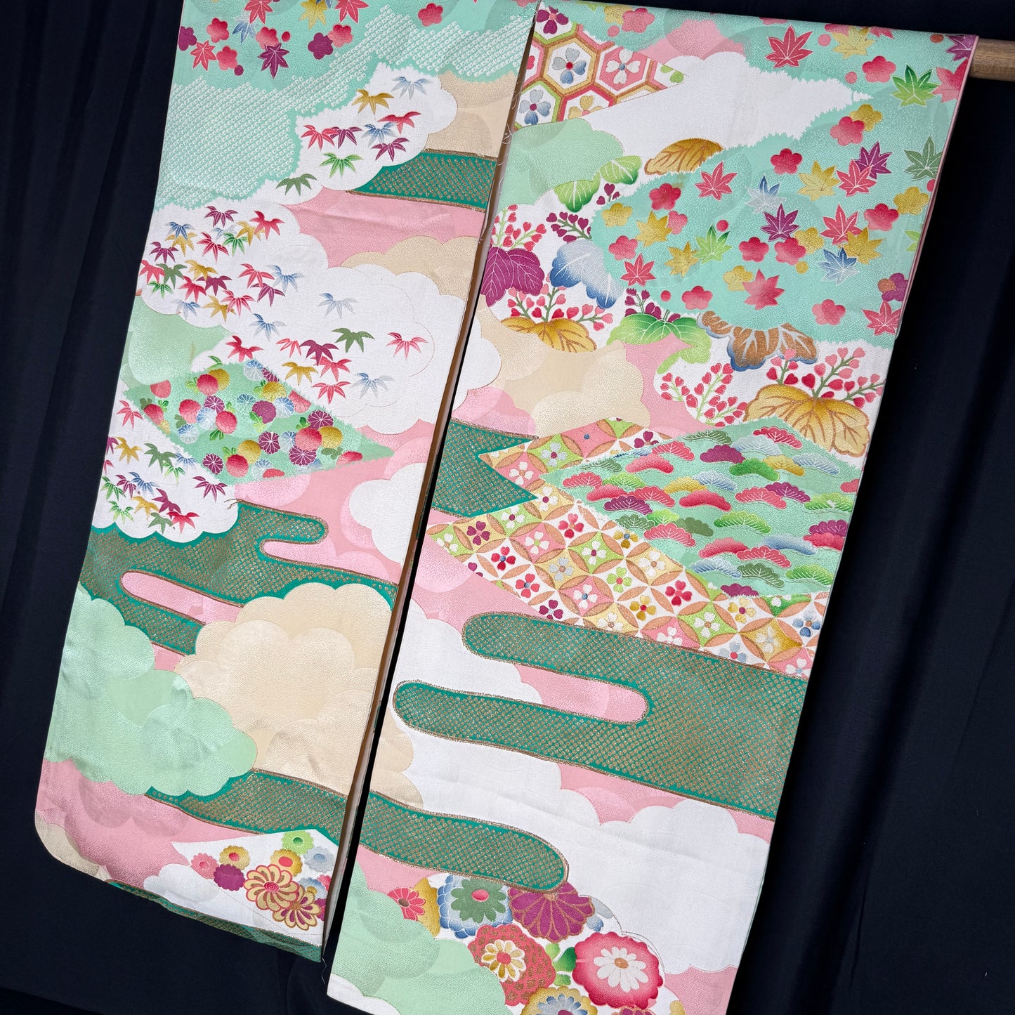 "Kyoto Cascade" Furisode Sleeve Pair