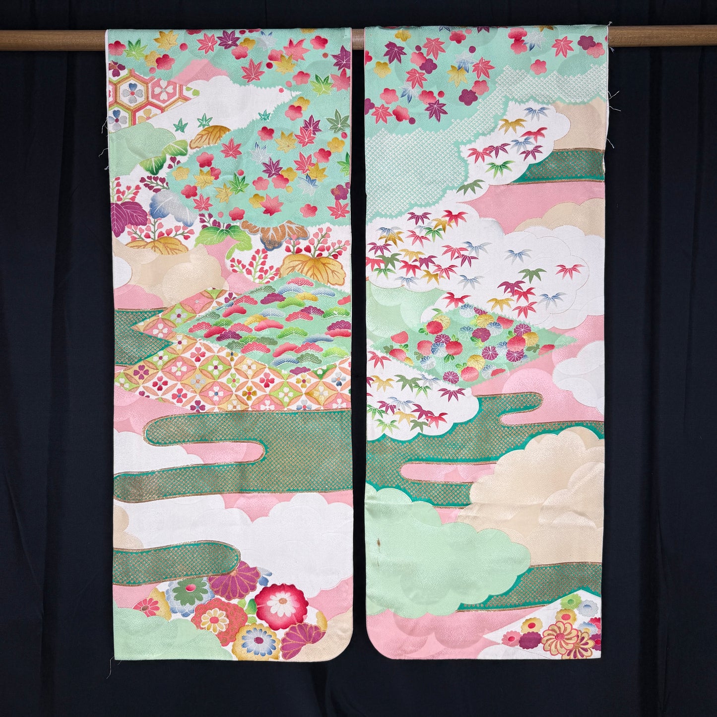 "Kyoto Cascade" Furisode Sleeve Pair