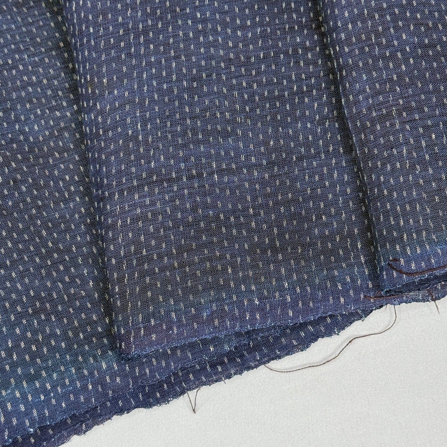 "Indigo Dashes" Vintage Kimono Yardage