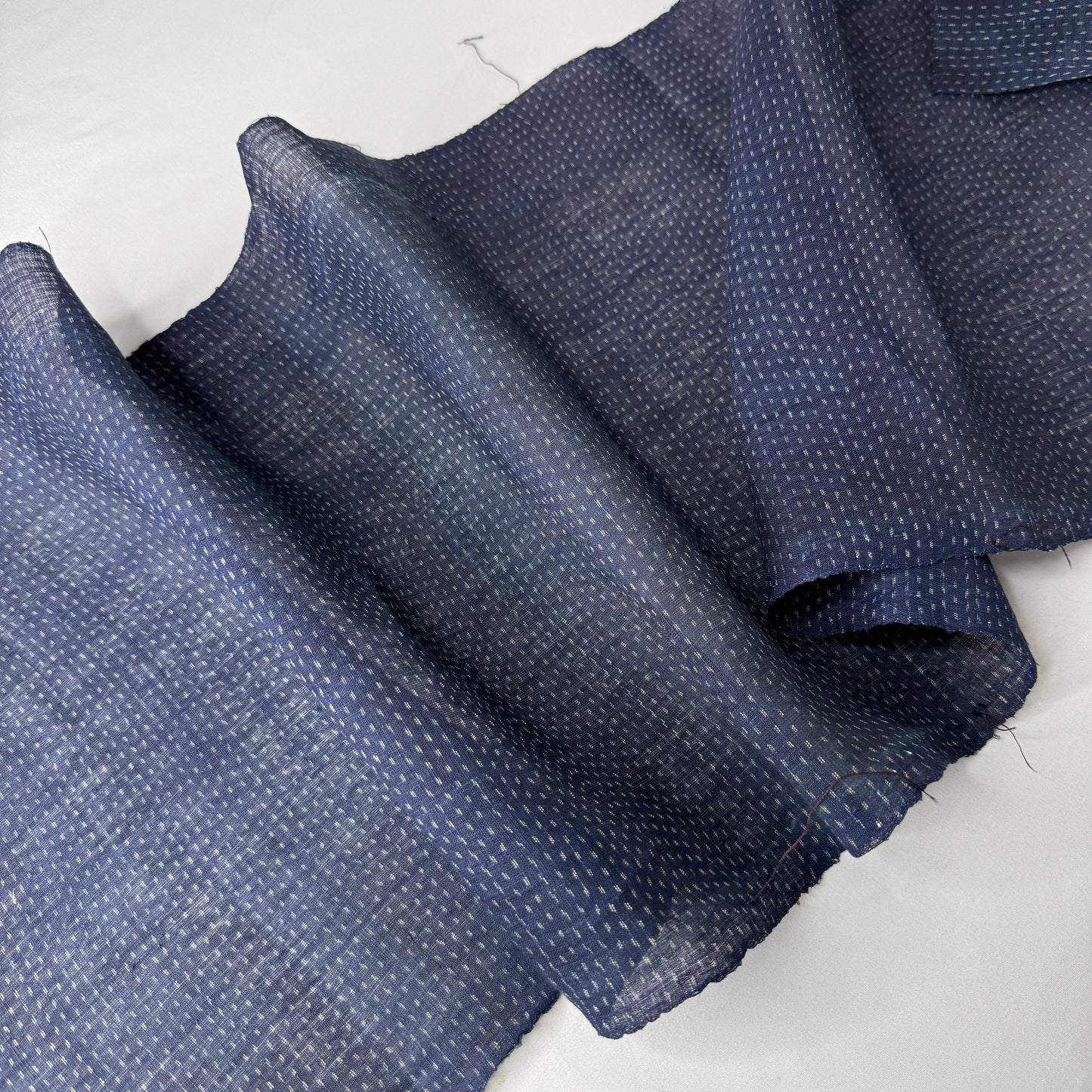 "Indigo Dashes" Vintage Kimono Yardage