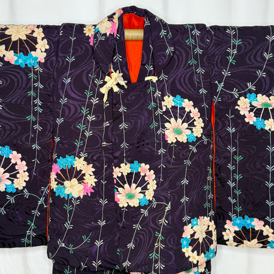 "Blossoms in Harmony" Antique Girl's Kimono & Vest