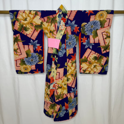 "Seasonal Charm" Antique Girl's Kimono