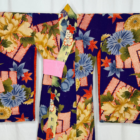 "Seasonal Charm" Antique Girl's Kimono
