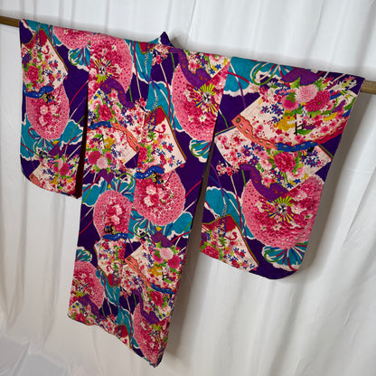 "Festival Fans" Antique Girl's Kimono