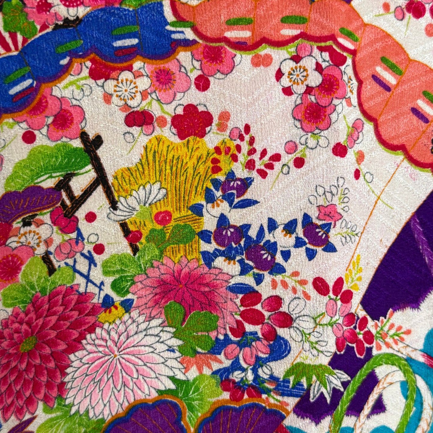 "Festival Fans" Antique Girl's Kimono