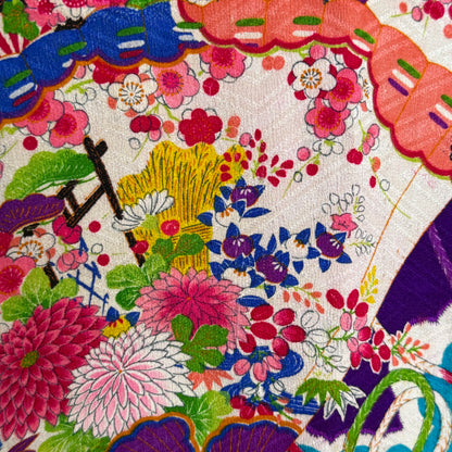"Festival Fans" Antique Girl's Kimono