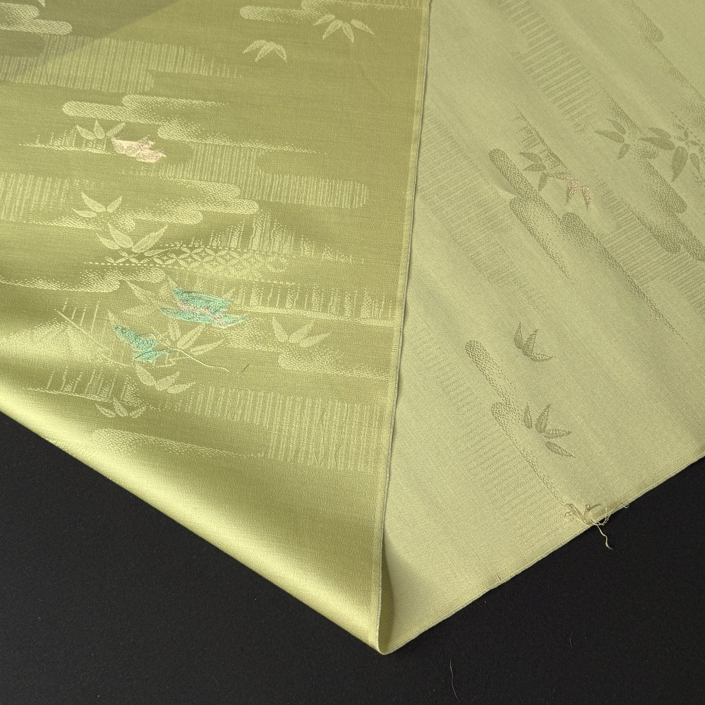 "Chartreuse Bamboo" Vintage Kimono Yardage