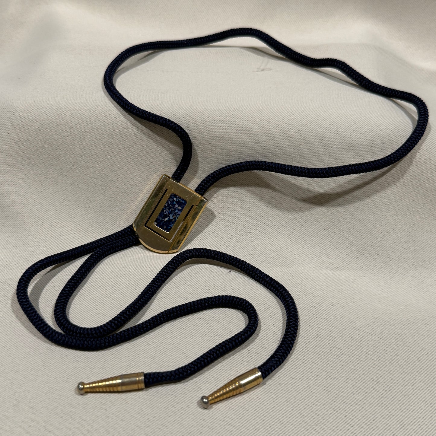 "Blue and Gold" Vintage Bolo Tie