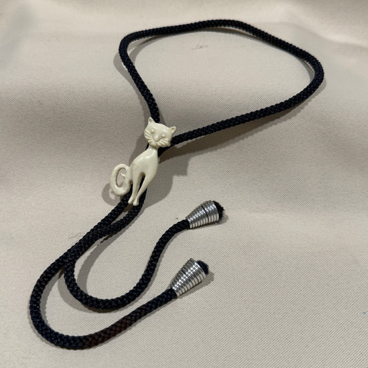 "Moonlit Kitty" Vintage Bolo Tie