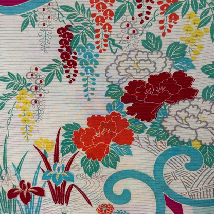 "Hollyhock Garden" Antique Girl's Kimono