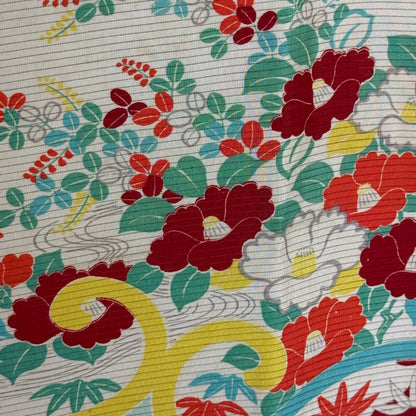 "Hollyhock Garden" Antique Girl's Kimono